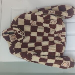 Urban Outfitters checkered smiley face jacket